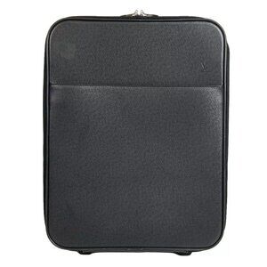 Auth LOUIS VUITTON Pegase 50 M23272 Ardoise Taiga Suitcase Leather 540-083024